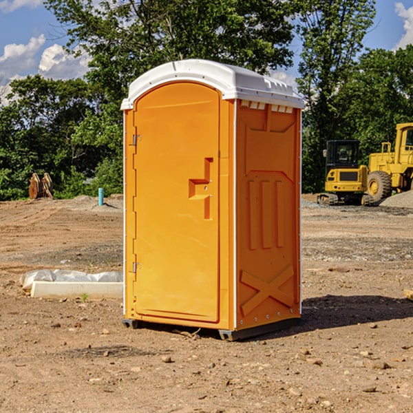 how often are the porta potties cleaned and serviced during a rental period in Gaston